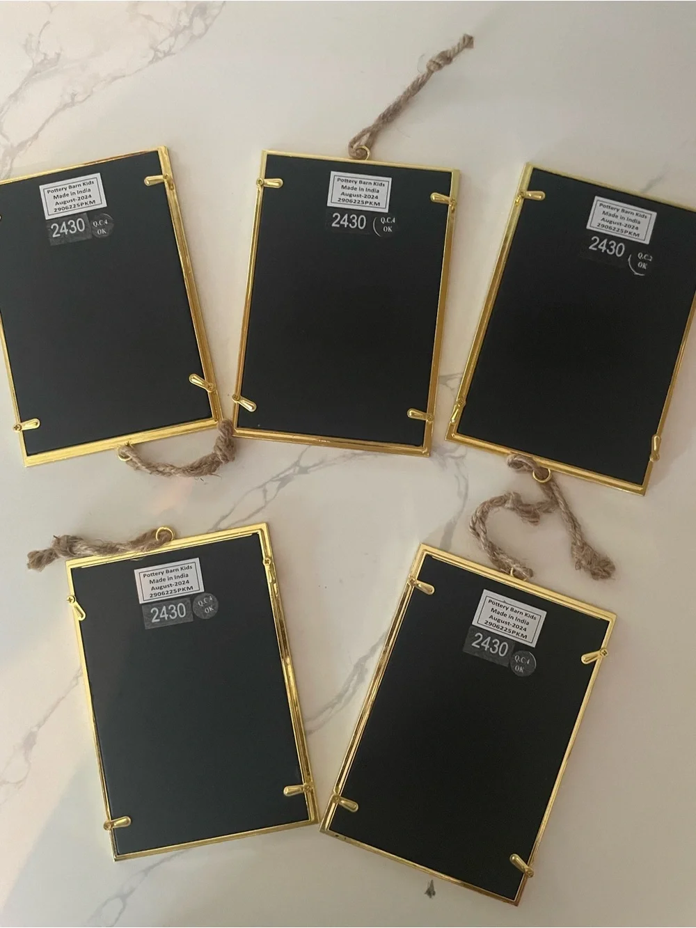 Pottery Barn Kids White and Gold Hanging Photo Frames